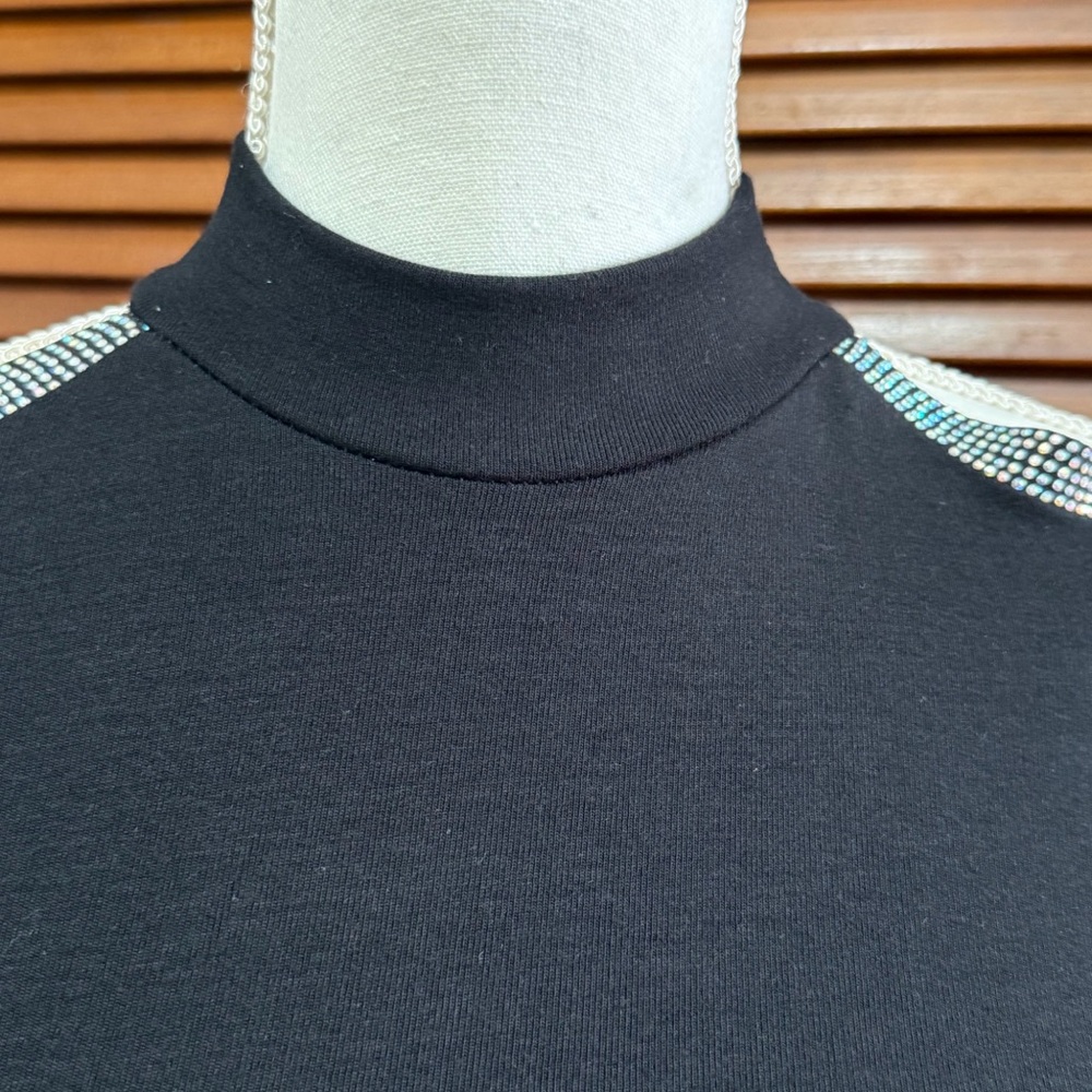 Miss Moi Luxury Long Sleeve Women Tops With Crystals Rhinestones Size Medium - Picture 6 of 12
